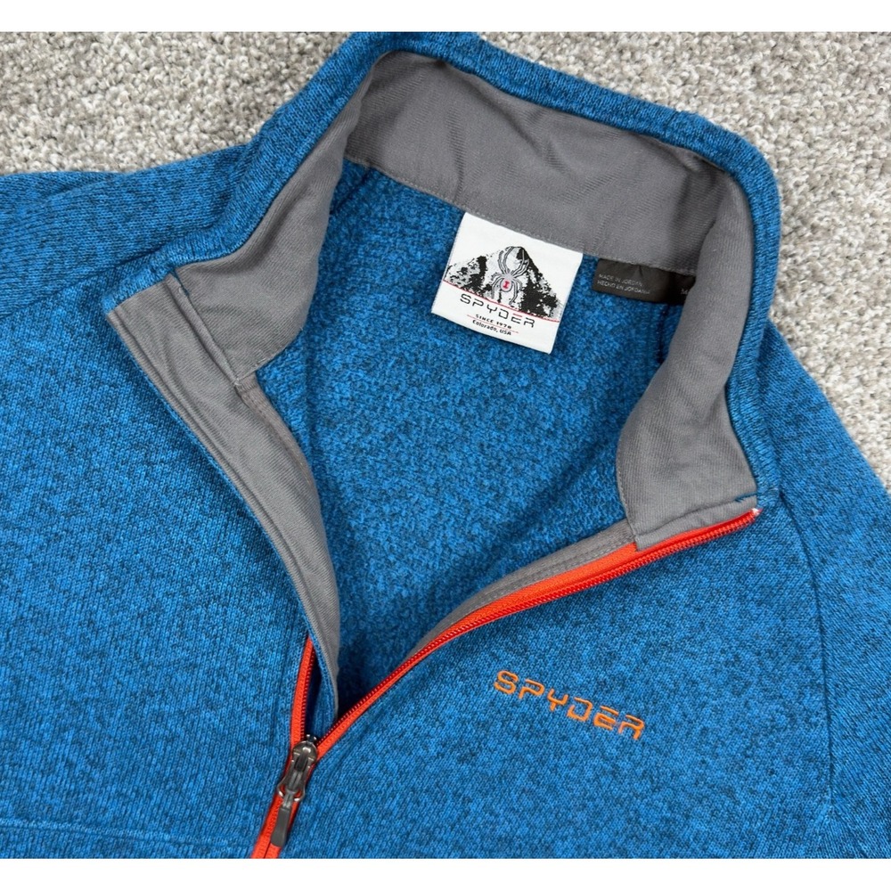 Spyder Sweater Fleece Jacket Mens M Blue Full Zip Ski Alpine 205025